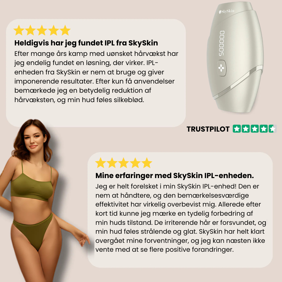 IPL Advanced+ hårfjerner - med HPLE teknologi og hele 17 J/cm² effekt