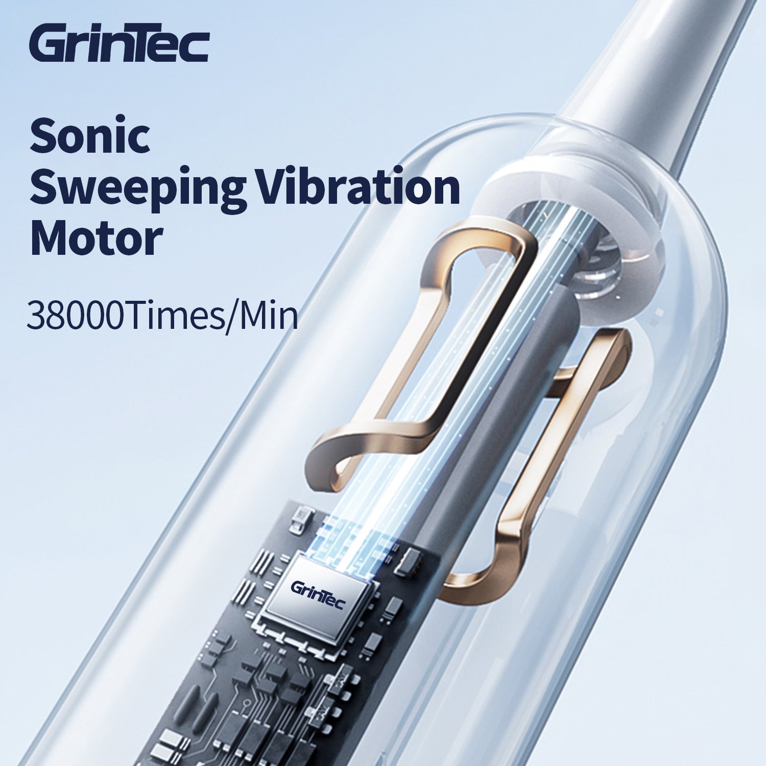 Avanceret Vibrosonic Tandbørste med tandblegende blåt lys – Effektiv tandpleje & tandblegning i Ét