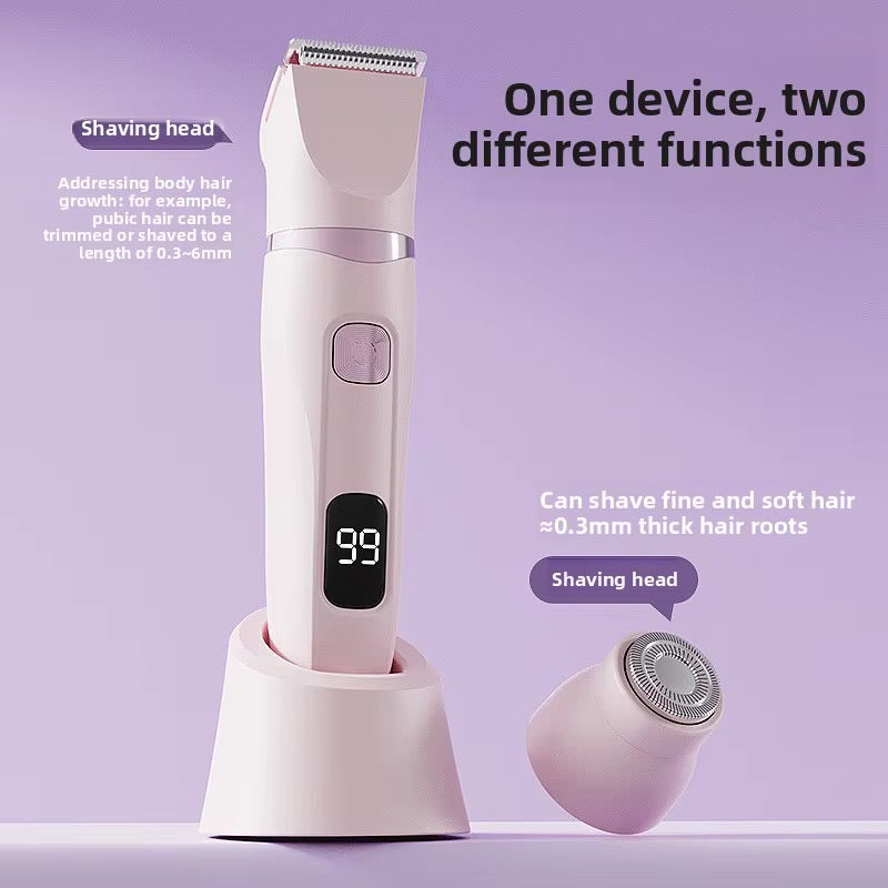 SkySkin DualTrim 2-i-1 – Ladyshaver & keramisk bikinitrimmer – velegnet til sart hud - leveres i starten af september