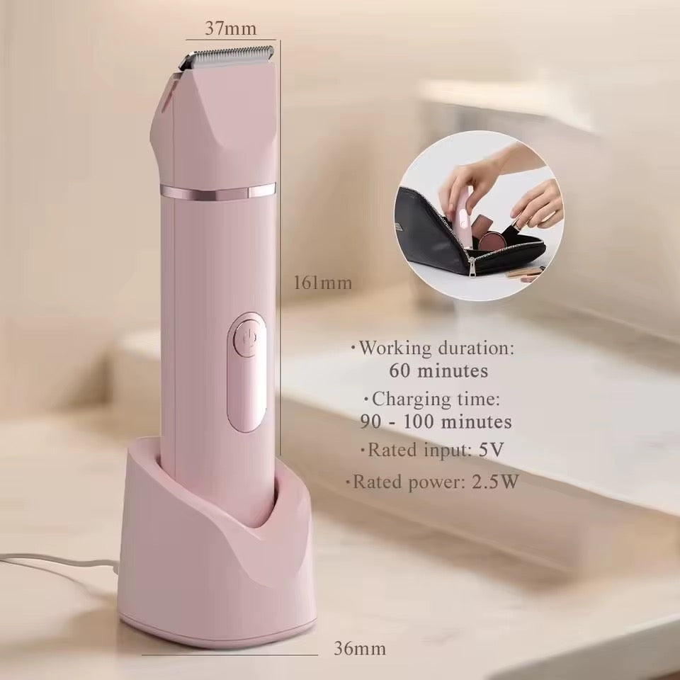 SkySkin DualTrim 2-i-1 – Ladyshaver & keramisk bikinitrimmer – velegnet til sart hud - leveres i starten af september