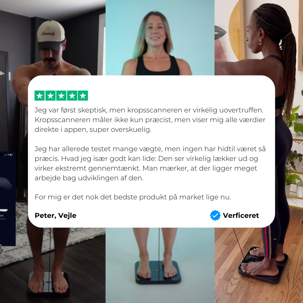 Kropsscanner vægt 2.0 - med indbyttet genopladeligt batteri