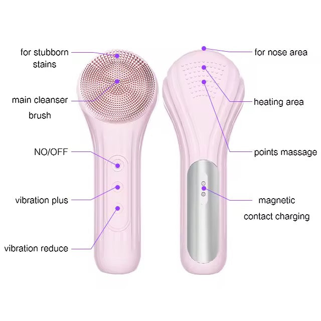Ultrasonic Silicone Face Brush – Dybderens, massage og glød i ét