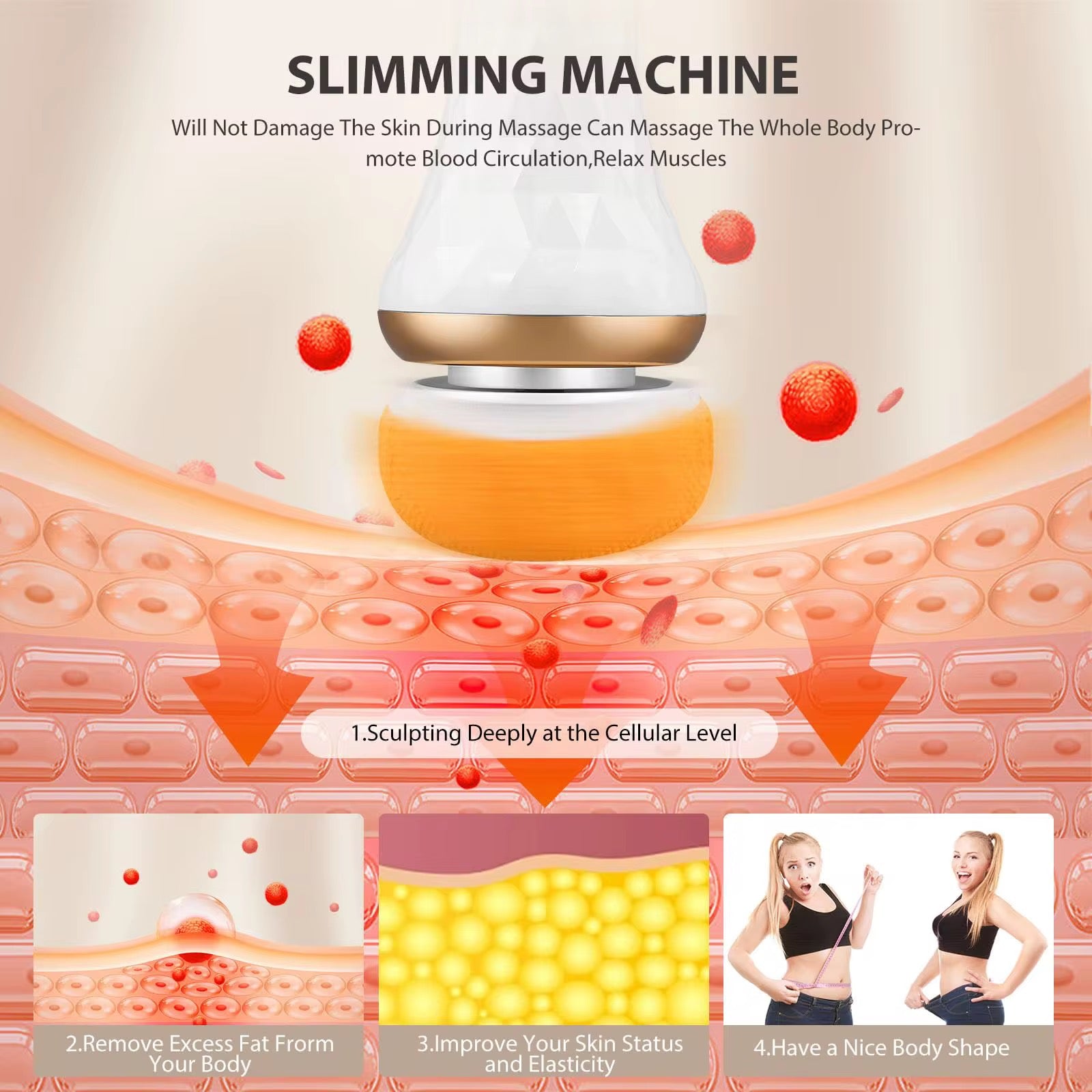 Trådløs BodySculpt– 2 i en Cellulite Remover og massageapparat  - inkl. ekstra pads