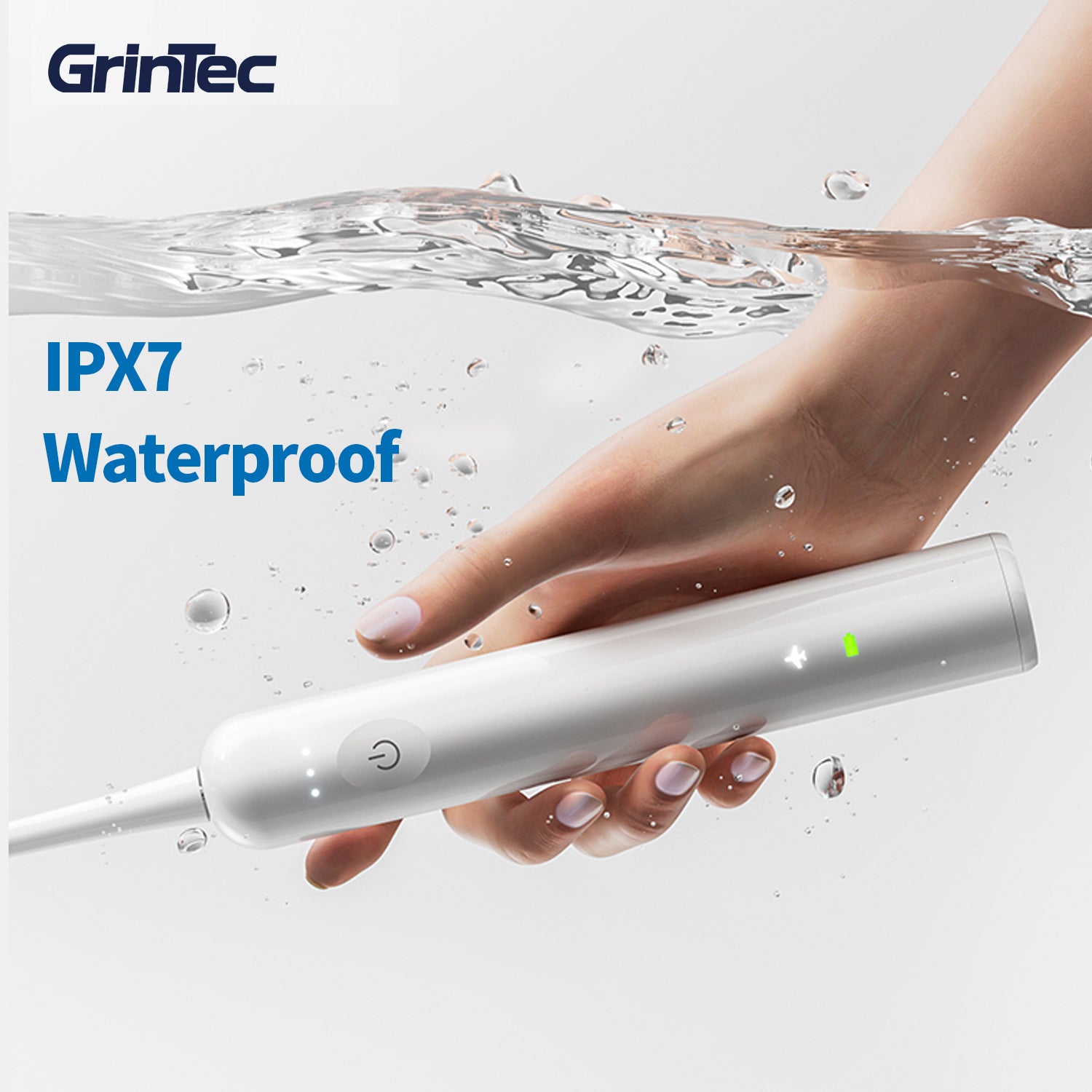 Avanceret Vibrosonic Tandbørste med tandblegende blåt lys – Effektiv tandpleje & tandblegning i Ét