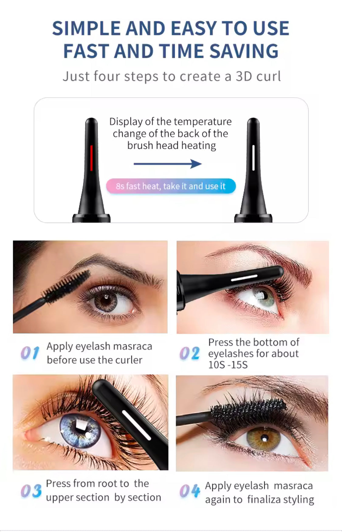 Eyelash curler - genopladelig