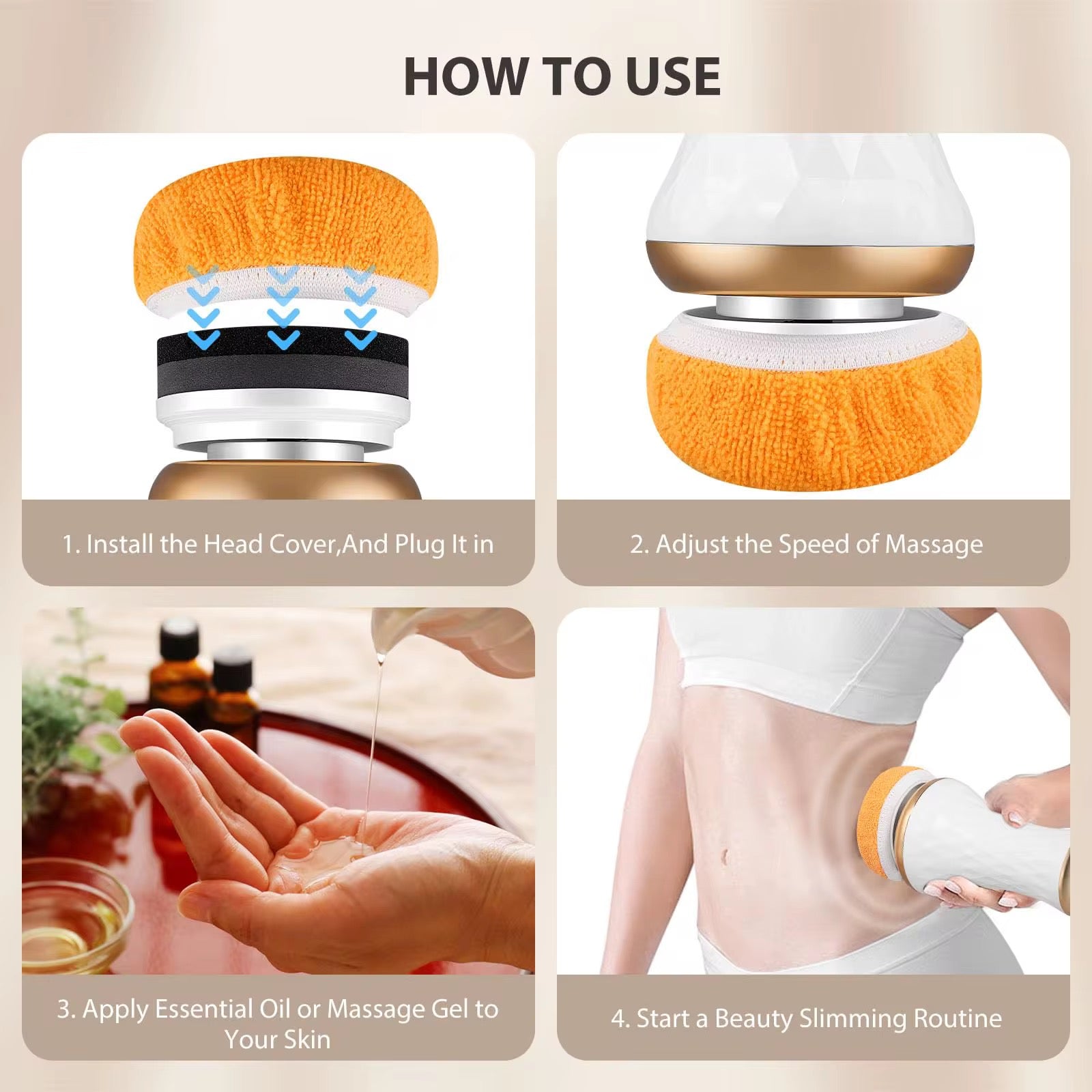 Trådløs BodySculpt– 2 i en Cellulite Remover og massageapparat  - inkl. ekstra pads