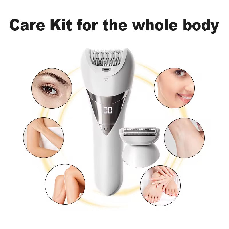 SkySkin Epilator 2-i-1 – Vandtæt Epilator & Ladyshaver med LED-lys