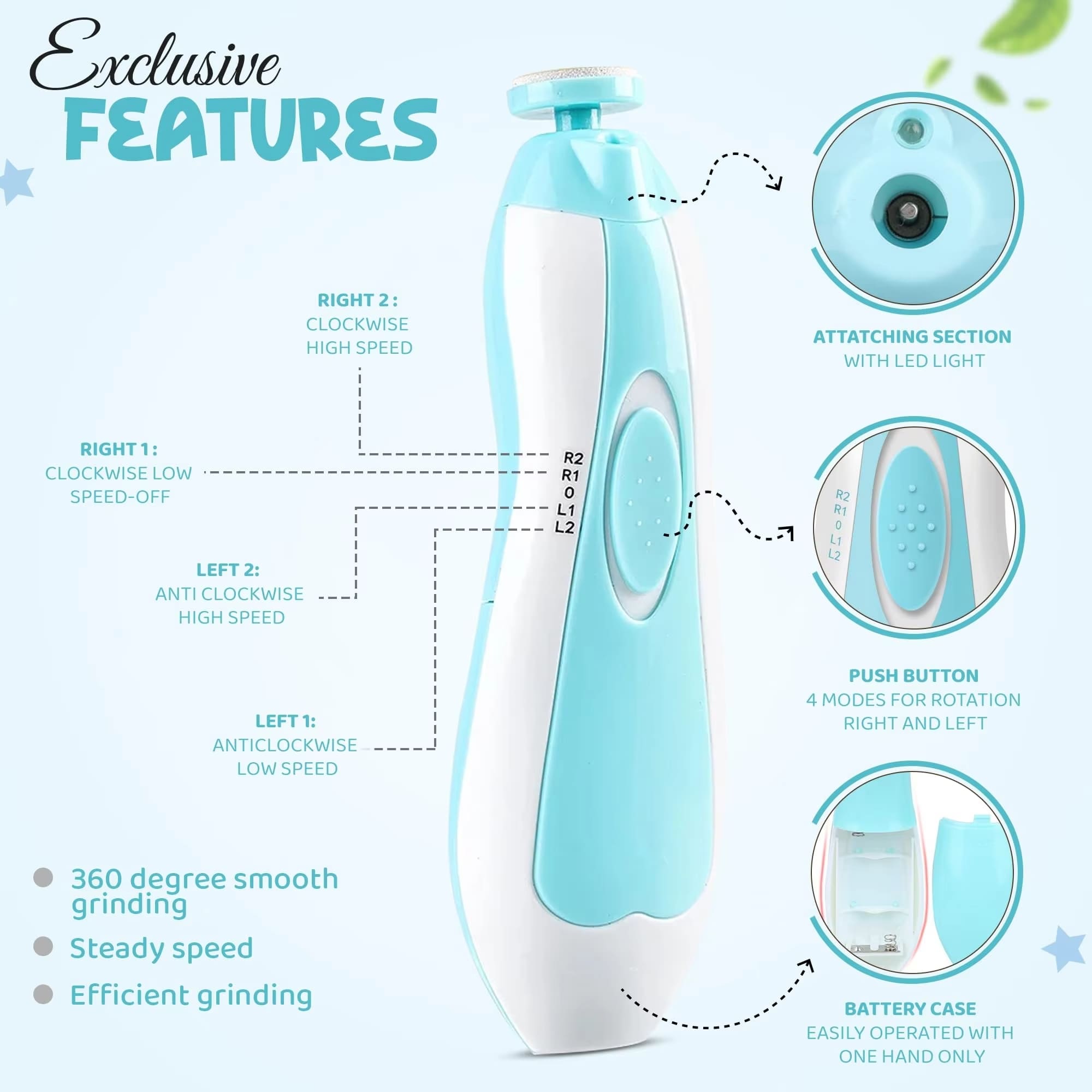 Busters Elektrisk Baby Neglefil – sikker neglepleje uden tårer