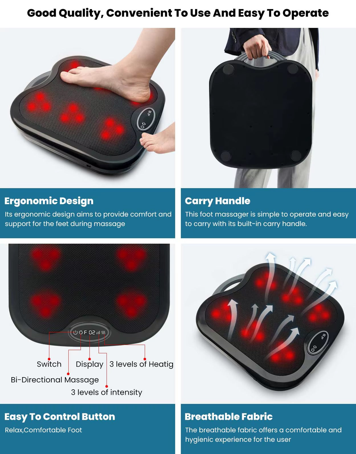 SkySkin TeraWave Foot Massager – avanceret fodmassage med varme & energiteknologi  - levering start september